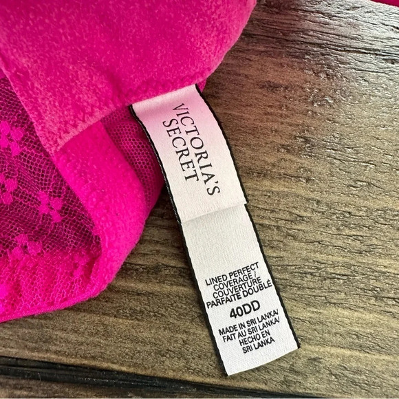 Victoria’s Secret size 40DD Pink Lace Lined Perfect Coverage Underwire Bra - Picture 3 of 3